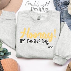 Hooray Transfer Day IVF Fertility Egg Retrieval Digital Design Invitro In Vitro Surrogacy Retrieval Cricut Cut File SVG PNG Shots Surrogate
