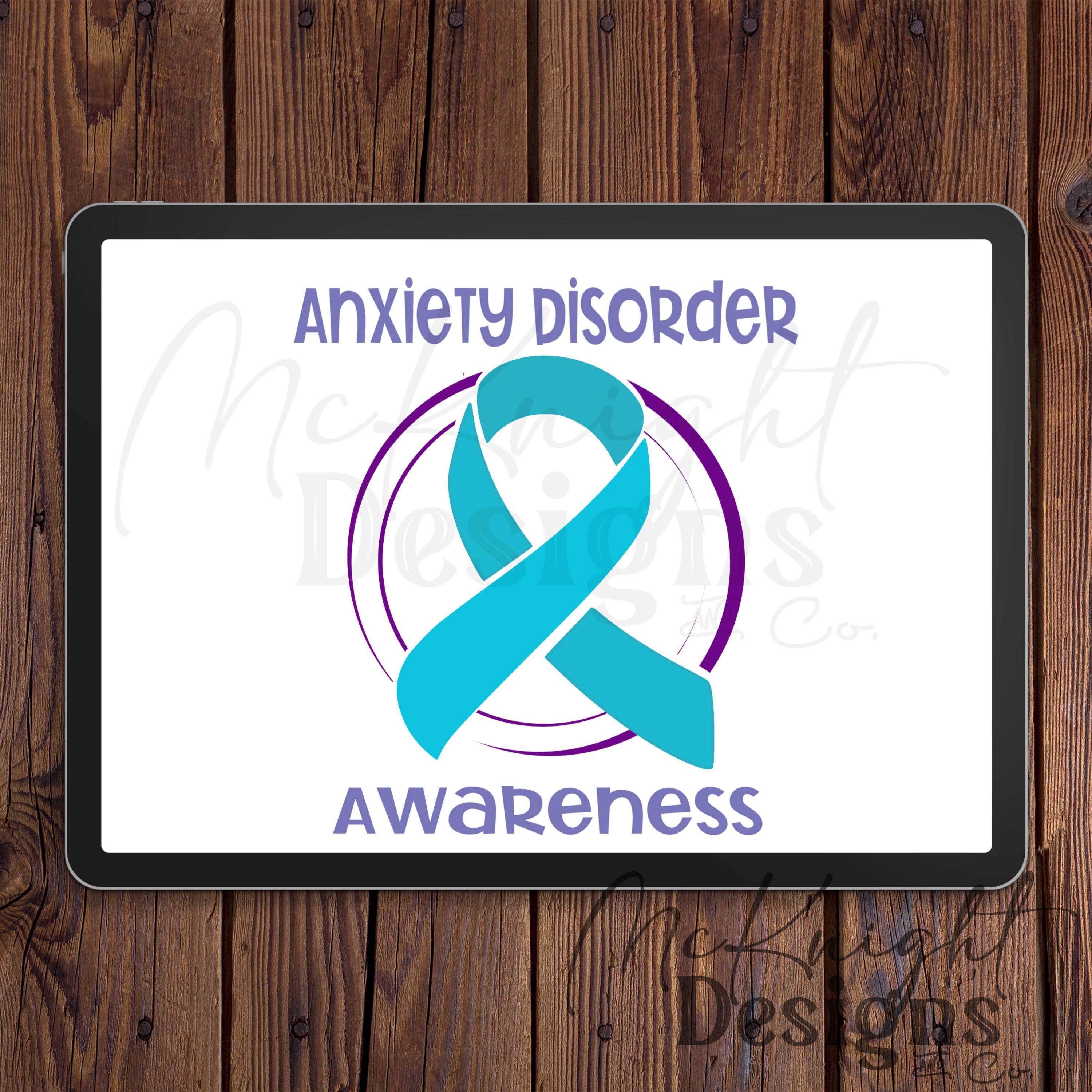 Anxiety Disorder Awareness Ribbon PNG May Mental Health Month Digital ...