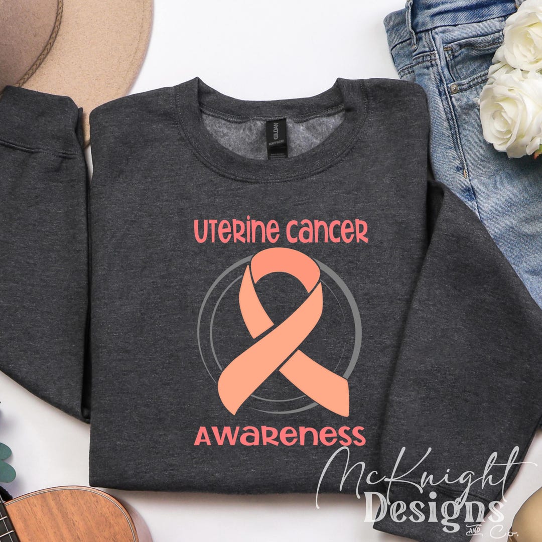 Uterine Cancer Awareness Ribbon PNG June Peach Ribbon Digital Download ...