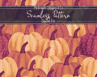 Herbst Kürbis Muster | Herbsternte Digitales Papier | Thanksgiving-Stoff Sublimation Vinyl Scrapbook Geschenkverpackung PNG Design-Datei