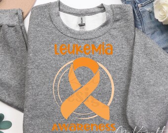 Leukemia Awareness Ribbon PNG September Awareness Digital Download | Orange Ribbon Shirt Sticker Decal DTF Transfer Sublimation Design HTV