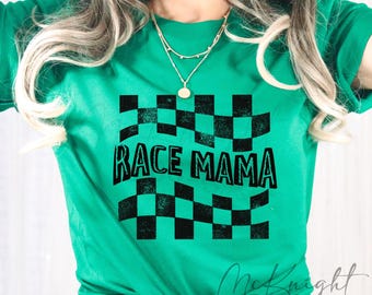 Racing Race Mama Checker Flag SVG PNG Design Racecar Pit Crew Digital Dirt Track Cricut Cut File Car Printed Vinyl Decal DTF Sublimation Mom