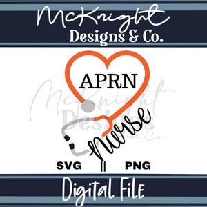 Aprn nurse SVG PNG for shirts, tumblers & decals. Perfect for Cricut, DTF, UVDTF & waterslide nurse gifts. Instant download for advanced nurses.