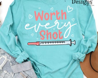 Worth Every Shot IVF PNG - Fertility Transfer Infertility Awareness Design Embryo FET iui Support dtf uvdtf Sticker Print Digital Download