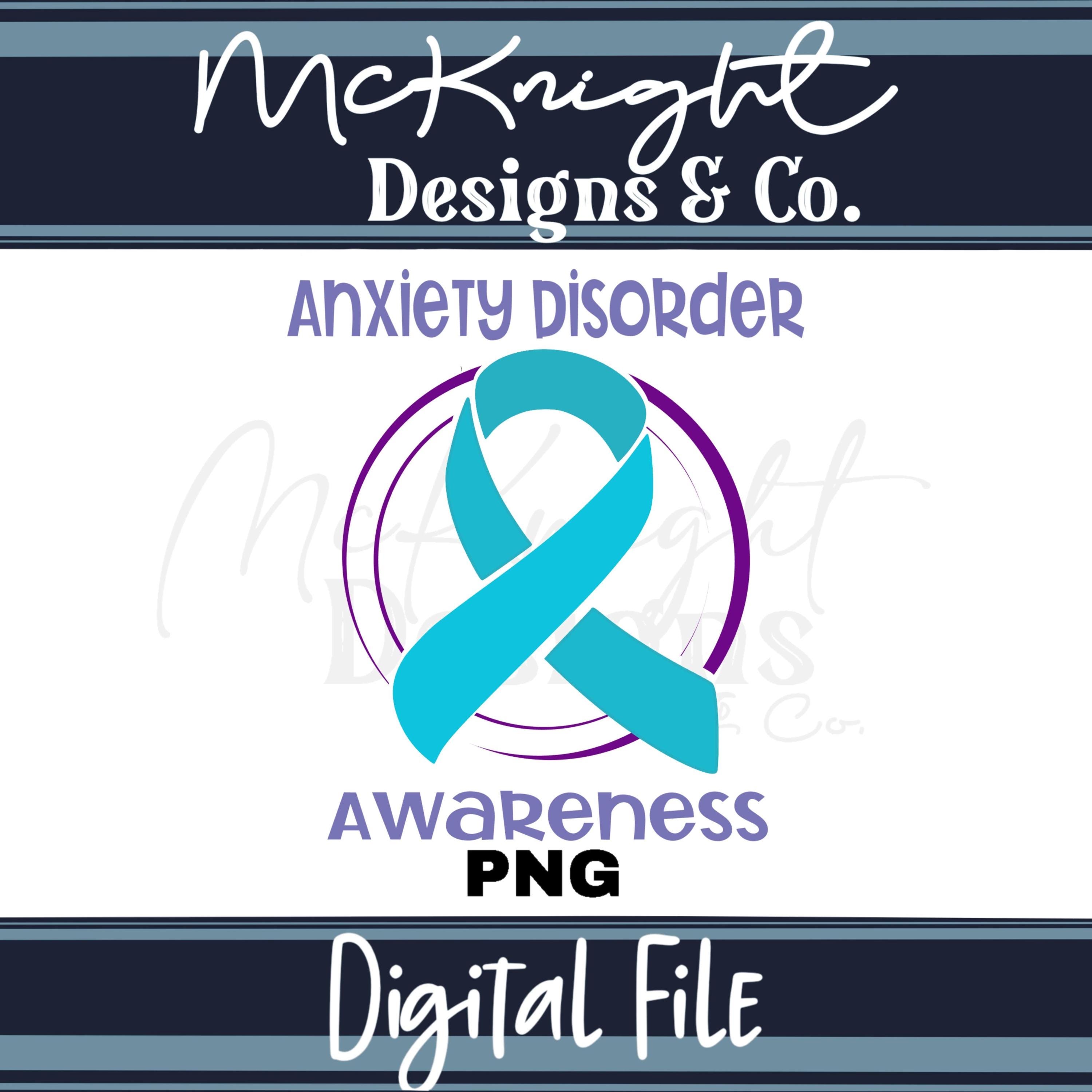Anxiety Disorder Awareness Ribbon PNG May Mental Health Month Digital ...