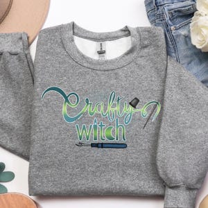 Crafty Witch PNG | Sewing Witchy Digital Design Thimble, Needle, Seam Ripper Sublimation print, dtf, uvdtf, Shirt or Tumbler Sewist Crafter