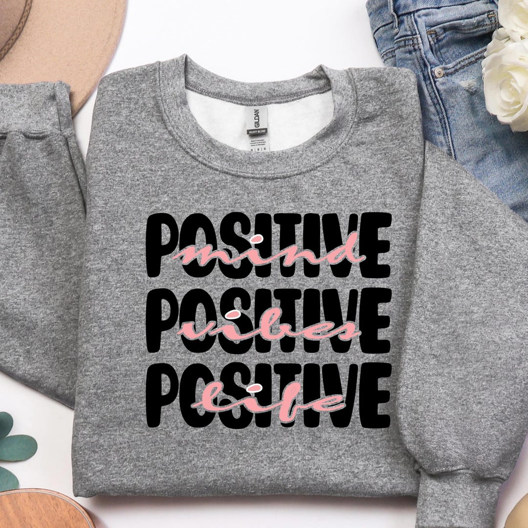 Positive Mind Vibes Life SVG PNG | Motivational Digital Design Cut File ...