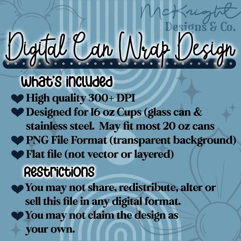 Spring Floral Border Design Digital File 16oz Glass Can Wrap 300 DPI ...
