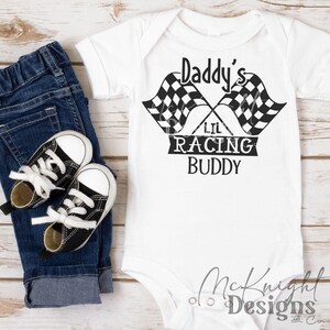 Daddy&#39;s Racing Buddy Race Car Digital Design Cars Dirt Track Hand Drawn Vector Cricut Cut File SVG DTF PNG Printed Vinyl Decal Shower Gift