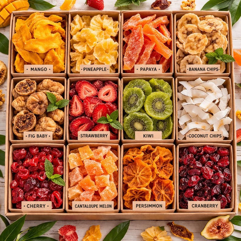Cocktail Garnish Mix – Dried Orange Lemon Pineapple Cranberry Apple | Natural Cocktail Starter Kit | Drink Decoration Fruit Set image 1
