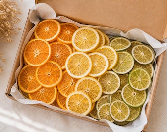 Dried Citrus Mix Orange Lemon Lime Slices, Natural Dehydrated Fruit Snack, Cocktail Garnish, Tea Infusion, Healthy Vegan Treat