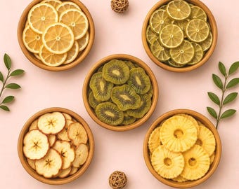 Mojito Fruit Mix – Dried Lemon, Lime, Kiwi, Apple & Pineapple | Natural Cocktail Garnish for Mojitos, Tea, Mocktails | No Sugar