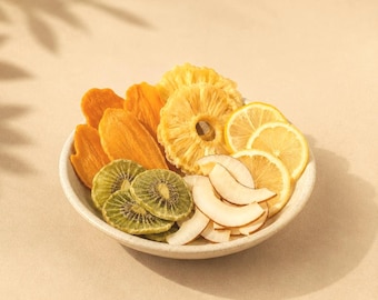 Dried Tropical Fruit Mix – Mango, Pineapple, Coconut, Kiwi & Lemon | Dehydrated Fruit Slices for Snacks, Tea, Cocktails