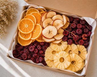 Dried Fruit Cocktail Garnish Mix – Orange, Lemon, Pineapple, Cranberry, Apple – Natural Drink Decoration Set