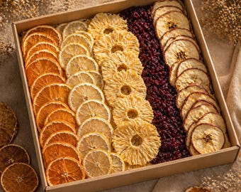 Cocktail Garnish Mix – Dried Orange Lemon Pineapple Cranberry Apple | Natural Cocktail Starter Kit | Drink Decoration Fruit Set