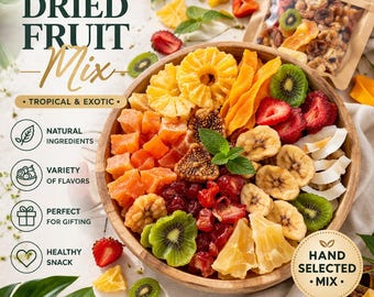 No Sugar Dried Fruit Mix – Fig Banana Mango Jackfruit Persimmon Natural Healthy Snack