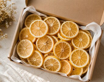 Natural Dried Lemon Chips, Sugar-Free Lemon Crisps, Dehydrated Citrus Slices, Healthy Fruit Snack