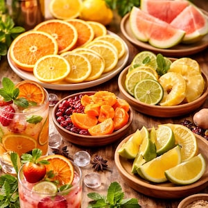 Cocktail Garnish Mix – Dried Orange Lemon Pineapple Cranberry Apple | Natural Cocktail Starter Kit | Drink Decoration Fruit Set image 4