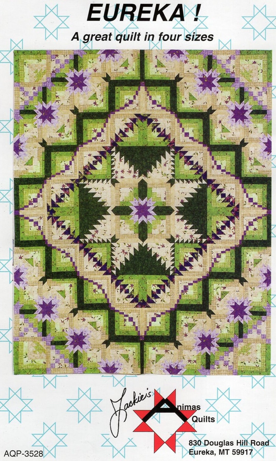 EUREKA Log Cabin and Star Quilt in 4 Sizes. Jackie's Etsy