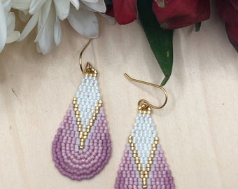 Tear drop beaded dangle earrings