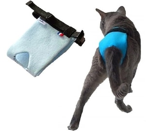 Anti-urinary marking panties for breeding cats - EXPRESS panties, made in France by EDENVANE (allows defecation in the litter box)