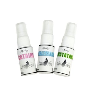 Natural catnip sprays: catnip, valerian or matatabi sprays.