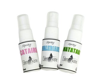 Herbes à chat naturelles à vaporiser : sprays cataire, valériane ou matatabi.