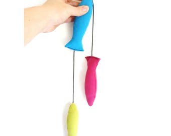 Juguete para gatos ultrarresistente con hierba gatera, valeriana y matatabi - Les POISSONS d'Edenvane