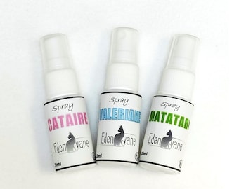 Natürliche Katzenminze zum Sprühen: Katzenminze-, Baldrian- oder Matatabi-Sprays.