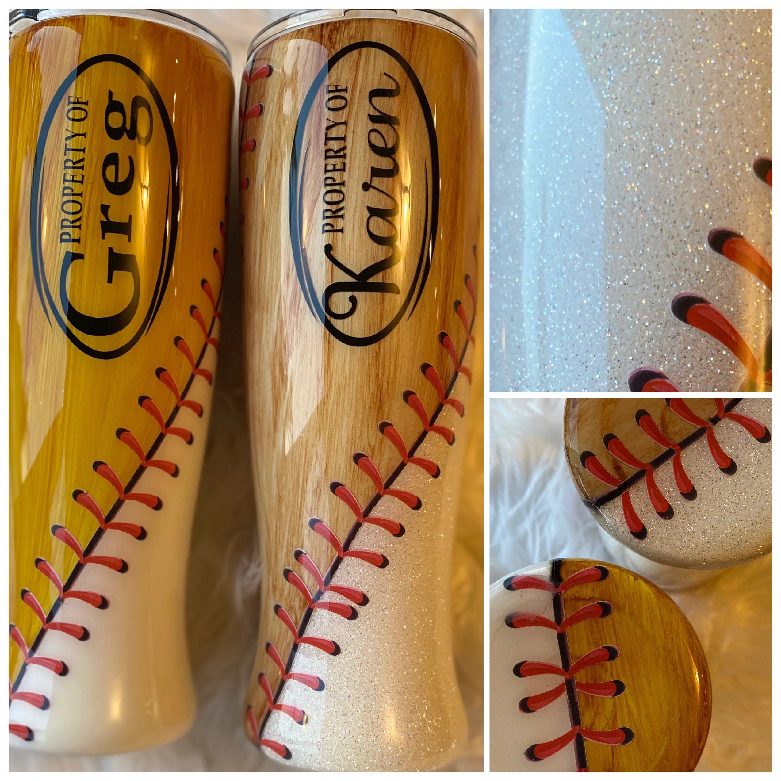 Baseball or Softball Tumbler Custom Tumbler Glitter Etsy