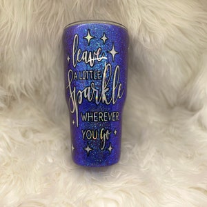 Leave A Little Sparkle - Blue/Dark Purple Glitter, Custom Tumbler, Glitter Tumbler