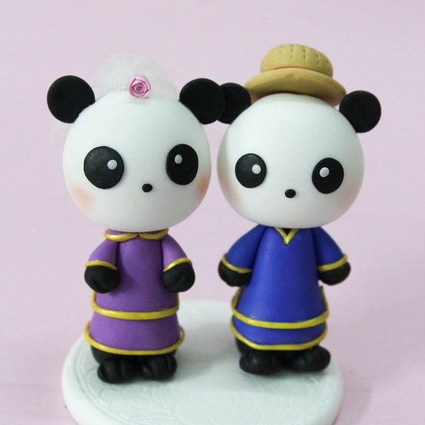 Panda Bear Wedding Cake Topper, Animal Wedding Cake Topper, Carnival Wedding Theme Cake Topper, Panda Bear Lover Mr and Mrs Wedding Gift