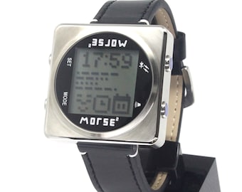 Morsecodegeluid en morsecode-led knipperend horloge pas de roepnaam van je radioamateur aan of pas je unieke bericht van 35jow aan