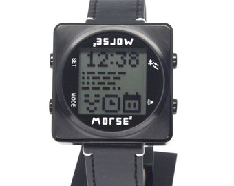 Morsecodegeluid en morsecode-led knipperend horloge pas de roepnaam van je radioamateur aan of pas je unieke bericht van 35jow aan