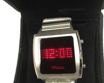 metro square led watch unique vintage collectible items rare in the market expensive looking limited edition stop production