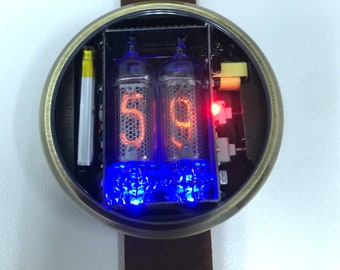 Rare Font Nixie tube watch unique vintage Russia tubes cold cathode display IN16 tubes Cool watch ever