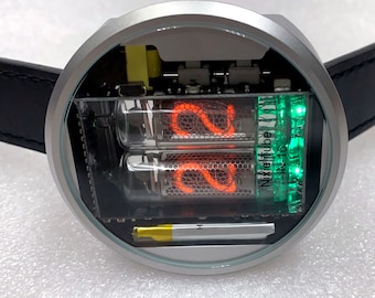 Nixie tube watch unique vintage rare Russia tubes cold cathode display IN16 tubes Cool watch ever glass bottom