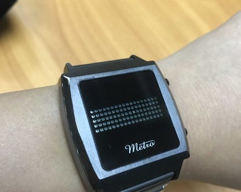 metro square led watch unique vintage collectible items rare in the market expensive looking limited edition stop production