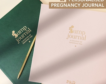 Personalised Pregnancy Journal – Vegan Leather Baby Shower Gift