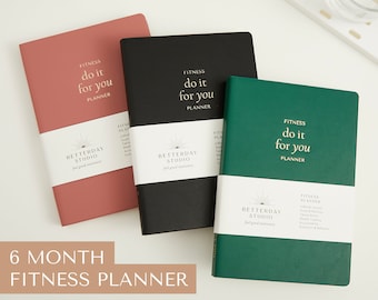 6-Month Fitness Planner: Faux Leather Hardback Journal