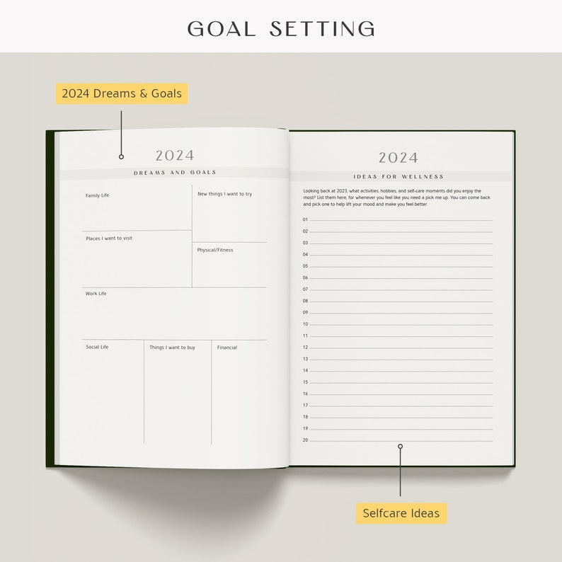 2024 Yearly Planner, FULL YEAR Day Month Planner, 2024 Diary, Journal, Planner, Notebook Bild 4