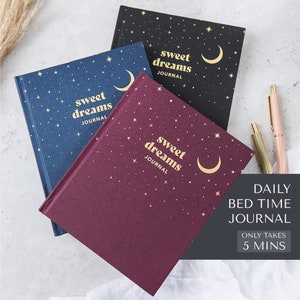 Evening Reflection Journal, Sweet Dreams Journal, Night Time, Bedtime Gratitude, Mindfulness, Daily Diary