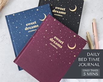 Evening Reflection Journal, Sweet Dreams Journal, Night Time, Bedtime Gratitude, Mindfulness, Daily Diary