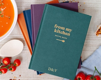 Personalised Recipe Book | Gold Foil Hardback Journal, Family Cookbook