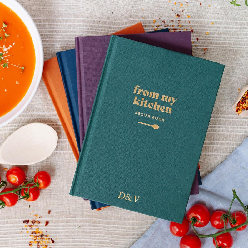 Personalised Recipe Book | Gold Foil Hardback Journal, Family Cookbook image 1