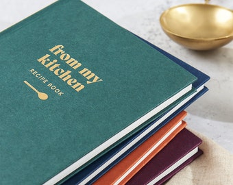 Recipe Book Gift | A5 Hardback Cooking Journal | Gold Foil | Gift for Foodie Cook