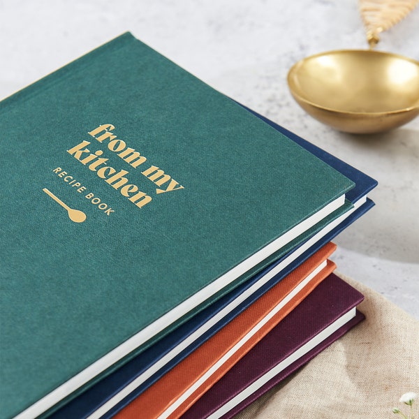 Recipe Book Gift | A5 Hardback Cooking Journal | Gold Foil | Gift for Foodie Cook