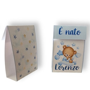 Porta confetti nascita - Bomboniere nascita - Porta confetti personalizzato - Bomboniera battesimo - Portaconfetti in cartoncino