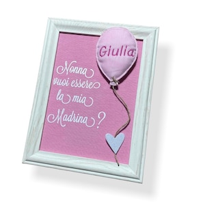 Godmother Gift - Do you want to be my godmother? - Picture with personalized balloons - Godmother gift idea - Personalized frame
