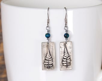 Farn Ohrhänger, Naturschmuck, Naturschmuck